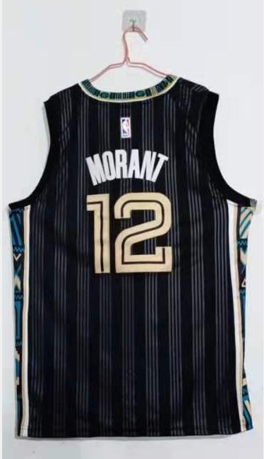 Men Memphis Grizzlies #12 Morant Black Nike City Edition NBA Jerseys
